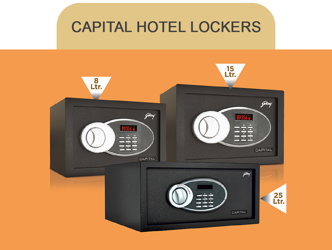 Godrej Capital Digital Hotel Lockers is a compact and secure electronic safe designed for hotels and guest accommodations.