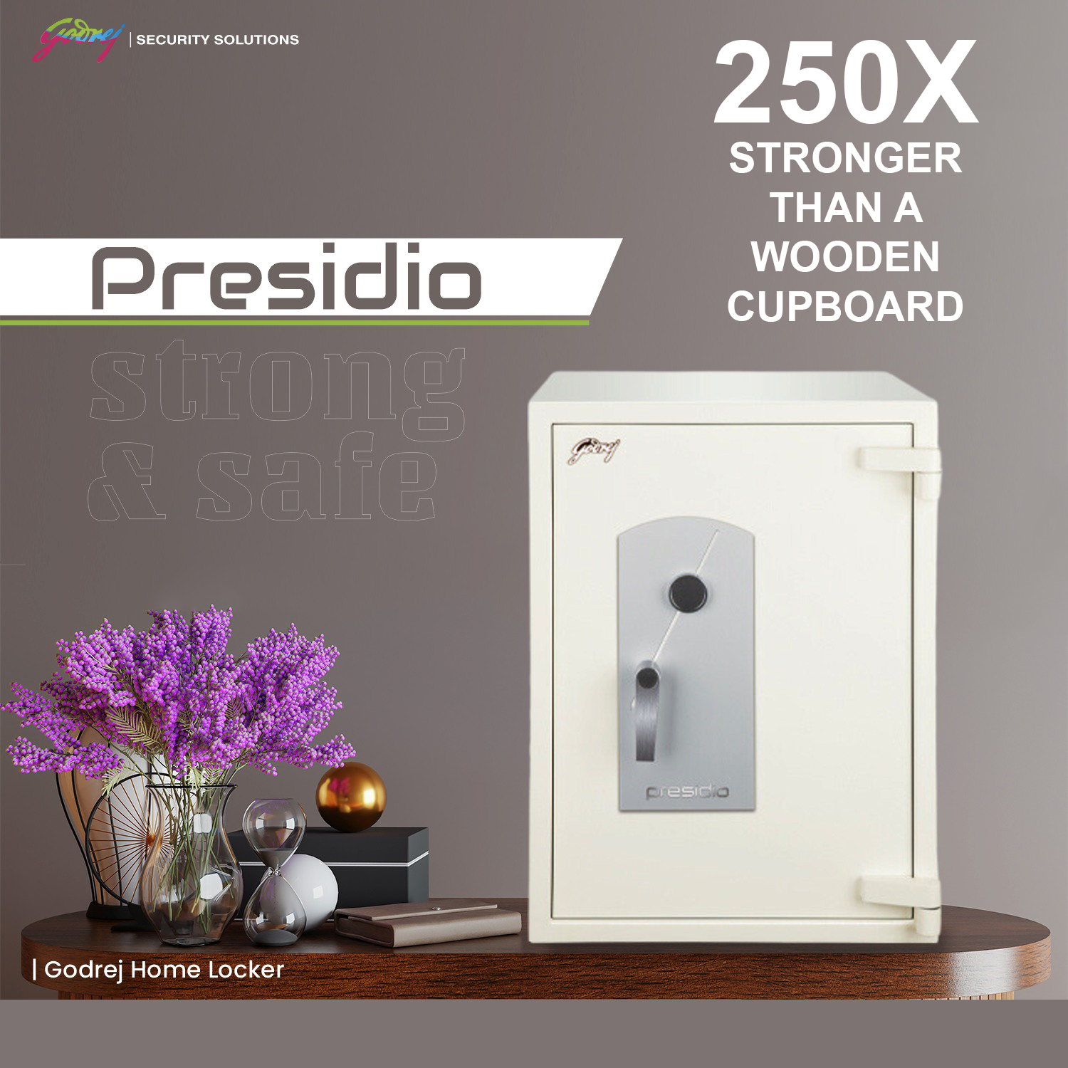 Godrej Presidio 50L Safe Locker is designed for maximum security, featuring high-grade steel, key lock protection, and extreme strength durability. Ideal for home and office security.