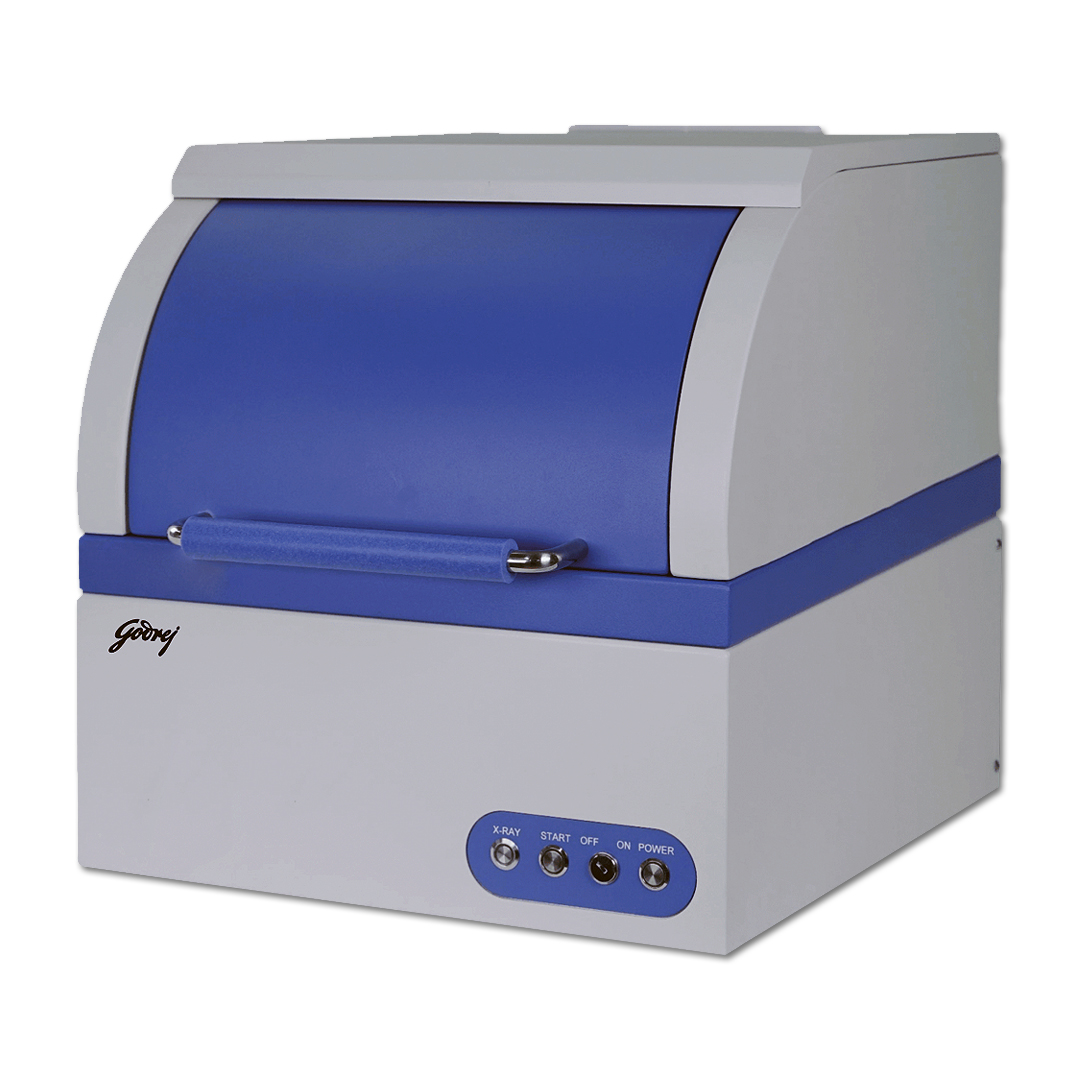 Godrej AccuGold iEDX-100RA is a state-of-the-art gold testing machine that delivers exceptional precision through non-destructive X-ray fluorescence spectroscopy. Designed for reliable analysis in jewellery, banking, and hallmarking applications, it offers rapid results and ease of use with a robust digital interface.